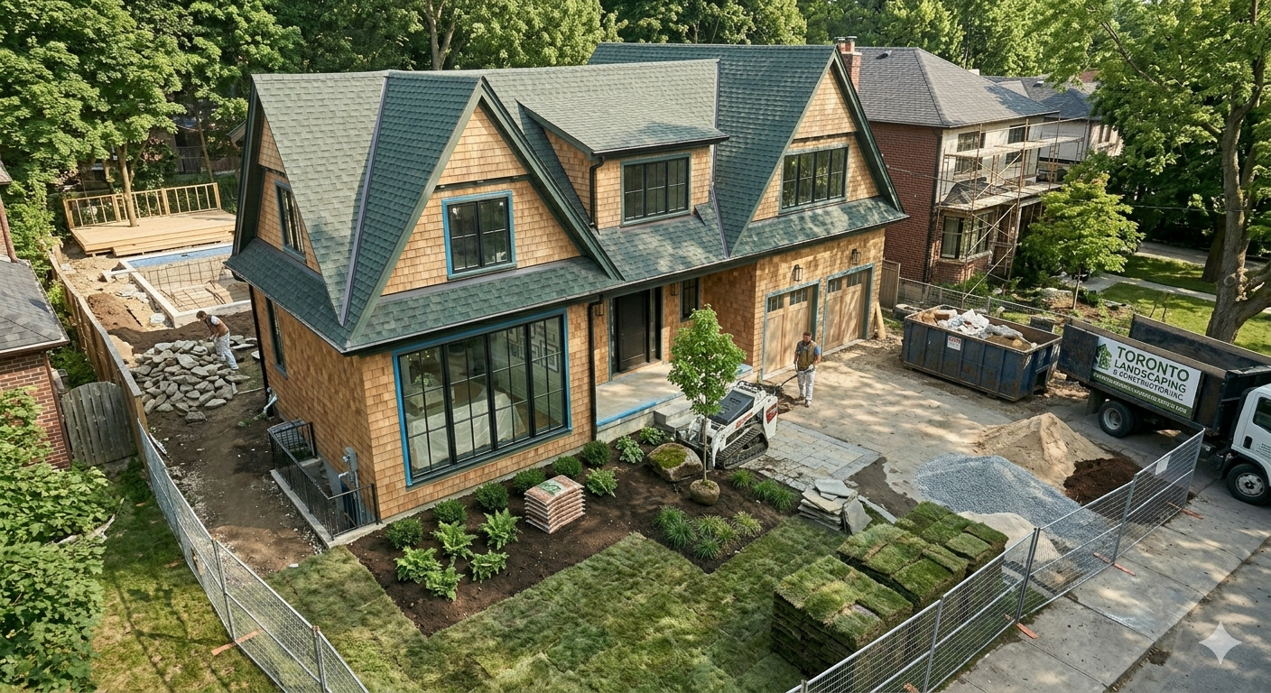 Landscaped backyard with patio