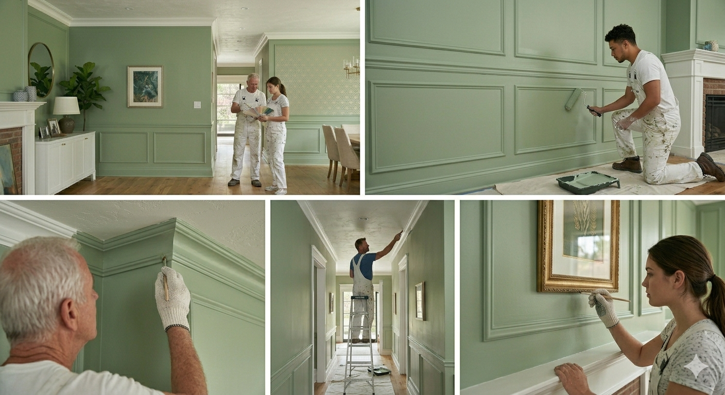 Freshly painted elegant interior walls